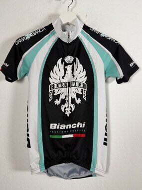 Squadra Bianchi Cycling Jersey Women Small Dama Bianca Celeste Full Zip Bike Top